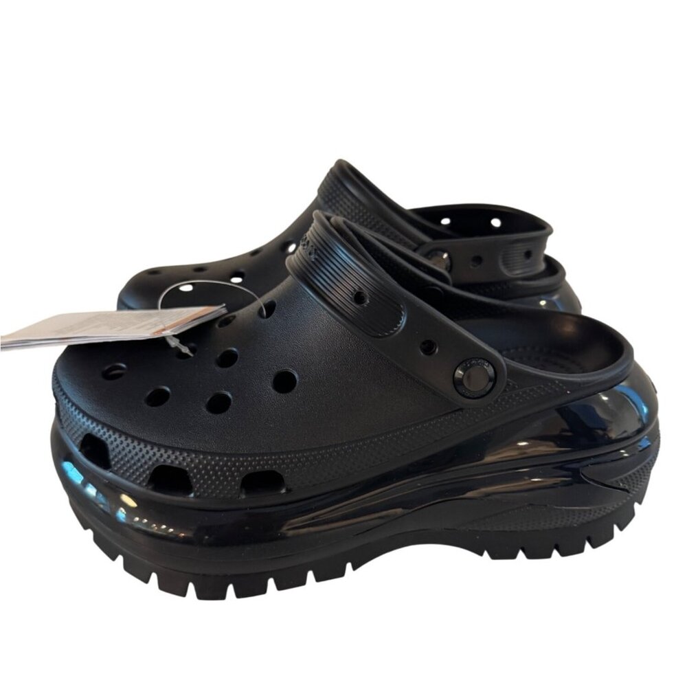 Crocs Classic Mega Crush Clog Unisex M5/W7 Black Lightweight Durable Platform Sh